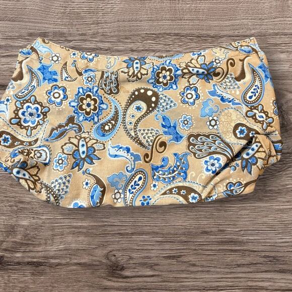 Retired Thirty-One Skirt Purse Cover -Tan w/Blue/Brown Paisley - Picture 2 of 2